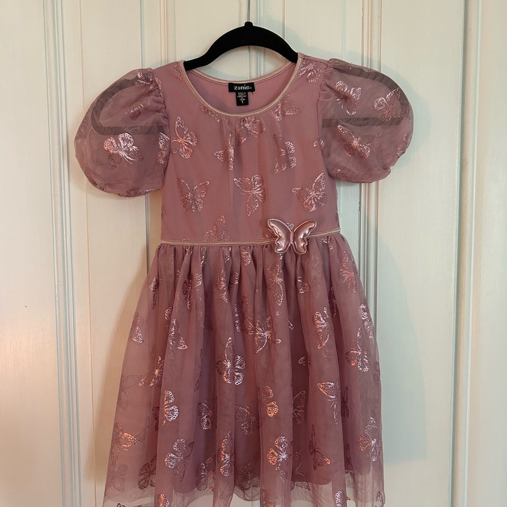 Zunie Pink Butterfly Kids Dress